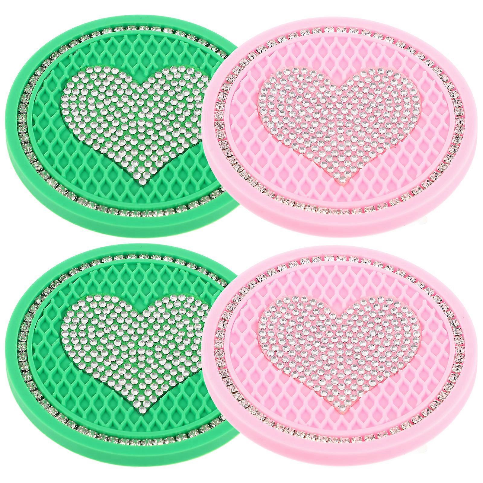 4pcs Coaster Universal Vehicle Interior Coasters Car Decor Bling Cup Coasters