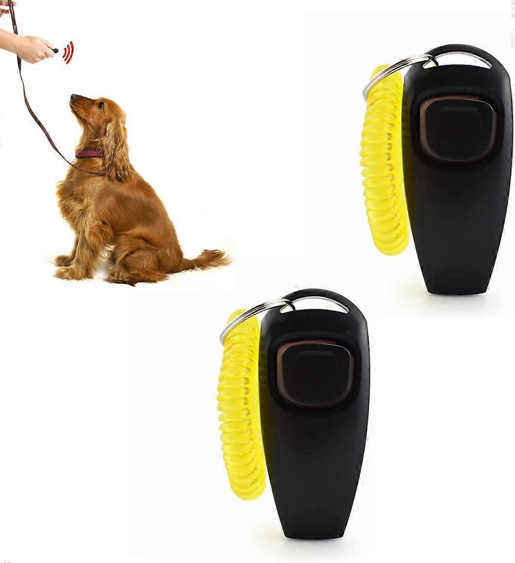 Dog Clicker, Dog Whistle, Dog Training Clickers , Ultrasonic High Frequency Whistle for Dogs, Two Purpose Training Clicker with Wrist Strap, for Dog C