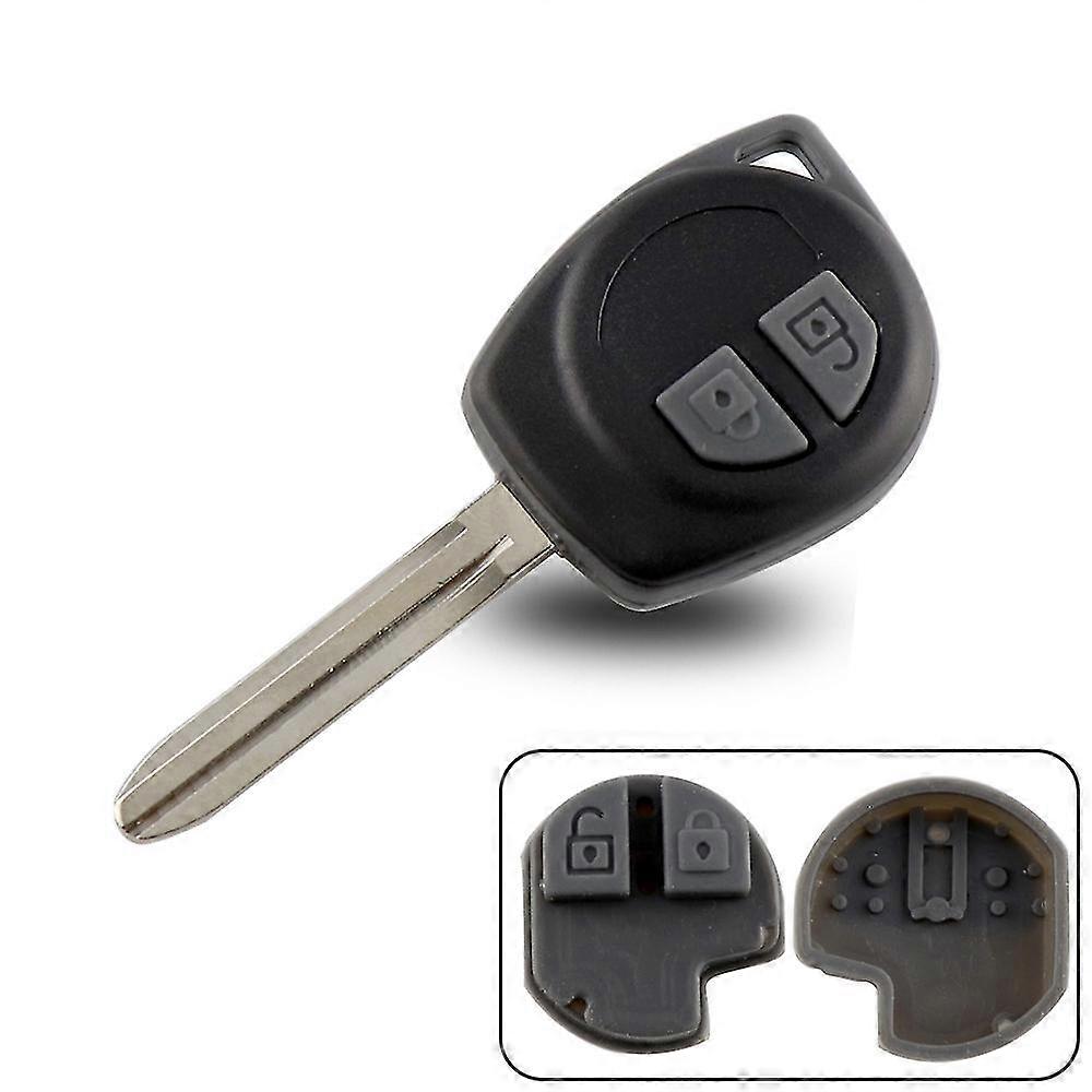 2 Buttons Replacement Remote Car Key Shell For Suzuki Grand Vitara Swift Hu133r/toy43/sz11r Blade Rubber Button Pad