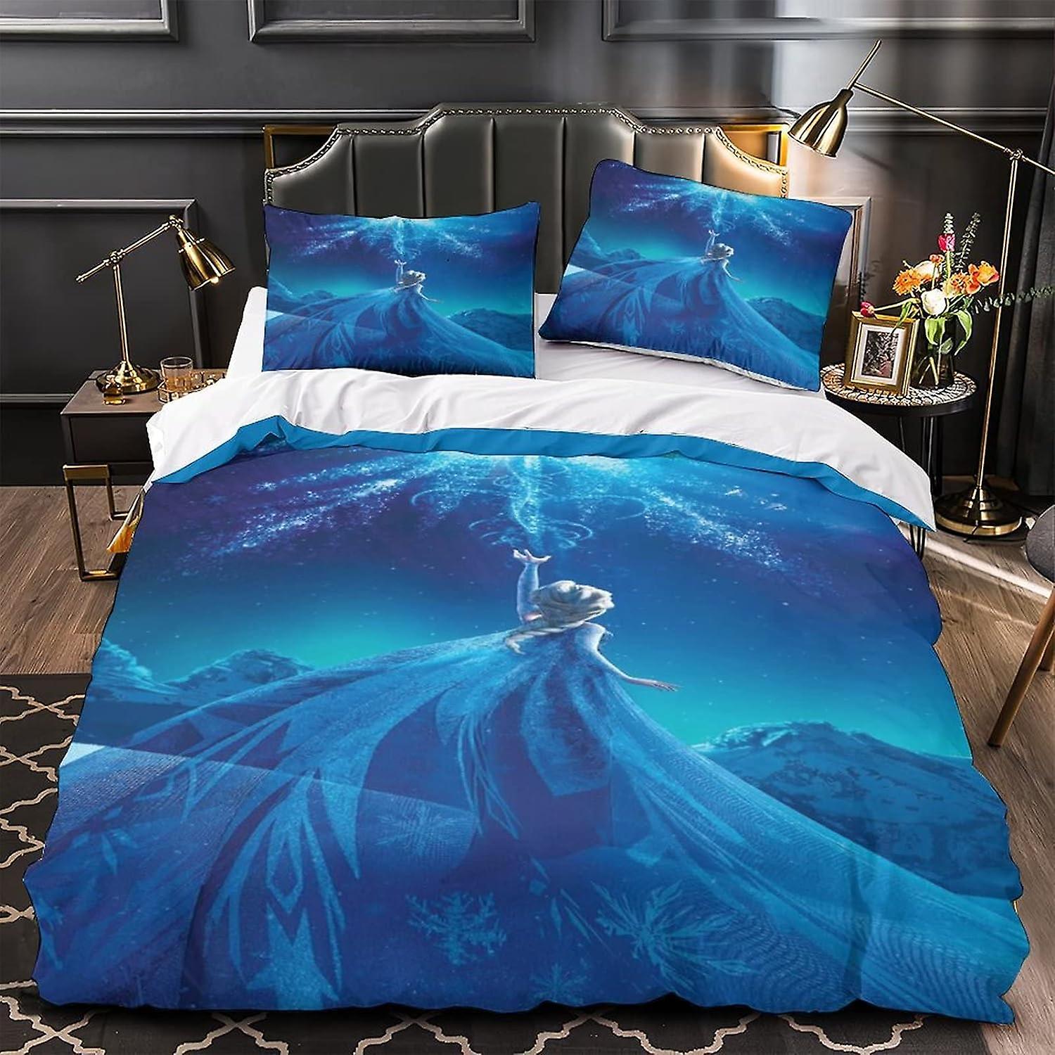 مجموعة الفراش مجموعة لحاف مجموعة غطاء لحاف مطبوعة D الفراش مجموعة أكياس الوسائد مخفية سحاب إلسا غطاء لحاف للأطفال