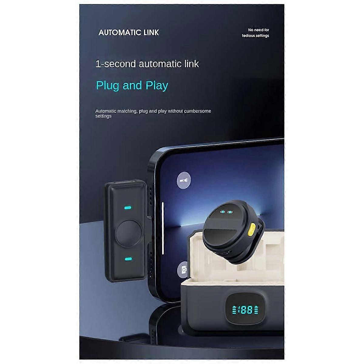 Wireless Lavalier Microphone Noise Cancellation Audio Video Recording Microphone