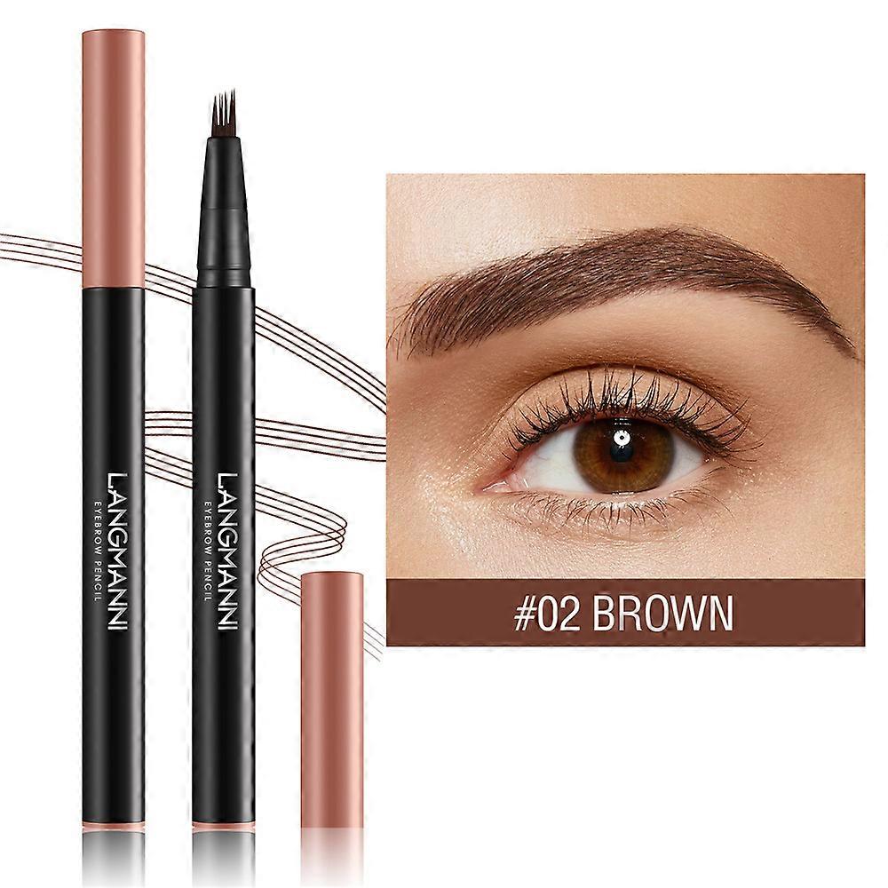 Eyebrow Microblading Pen Waterproof 3D Tattoo Liquid Ink 4 Fork Brow Pencil Long Lasting