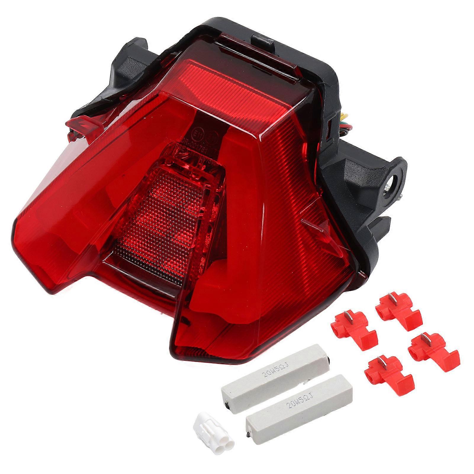Motorcycle LED Tail Light IP67 Waterproof Rear Brake Lamp Replacement for MT07 2021 and Up Red
