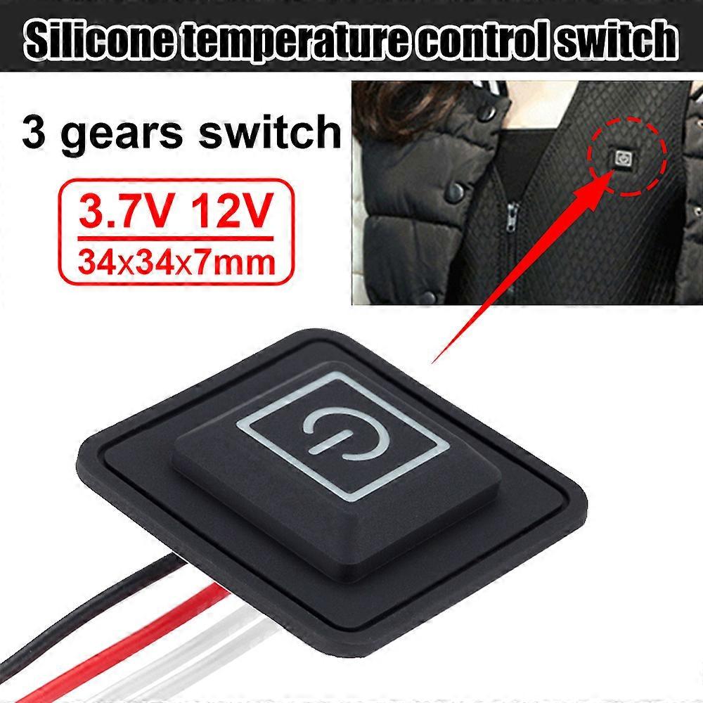 37-12V Universal Silicone Button Switch Heated Vest Pants Gloves Electirc Heating Clothing Temperature Controller Power Button