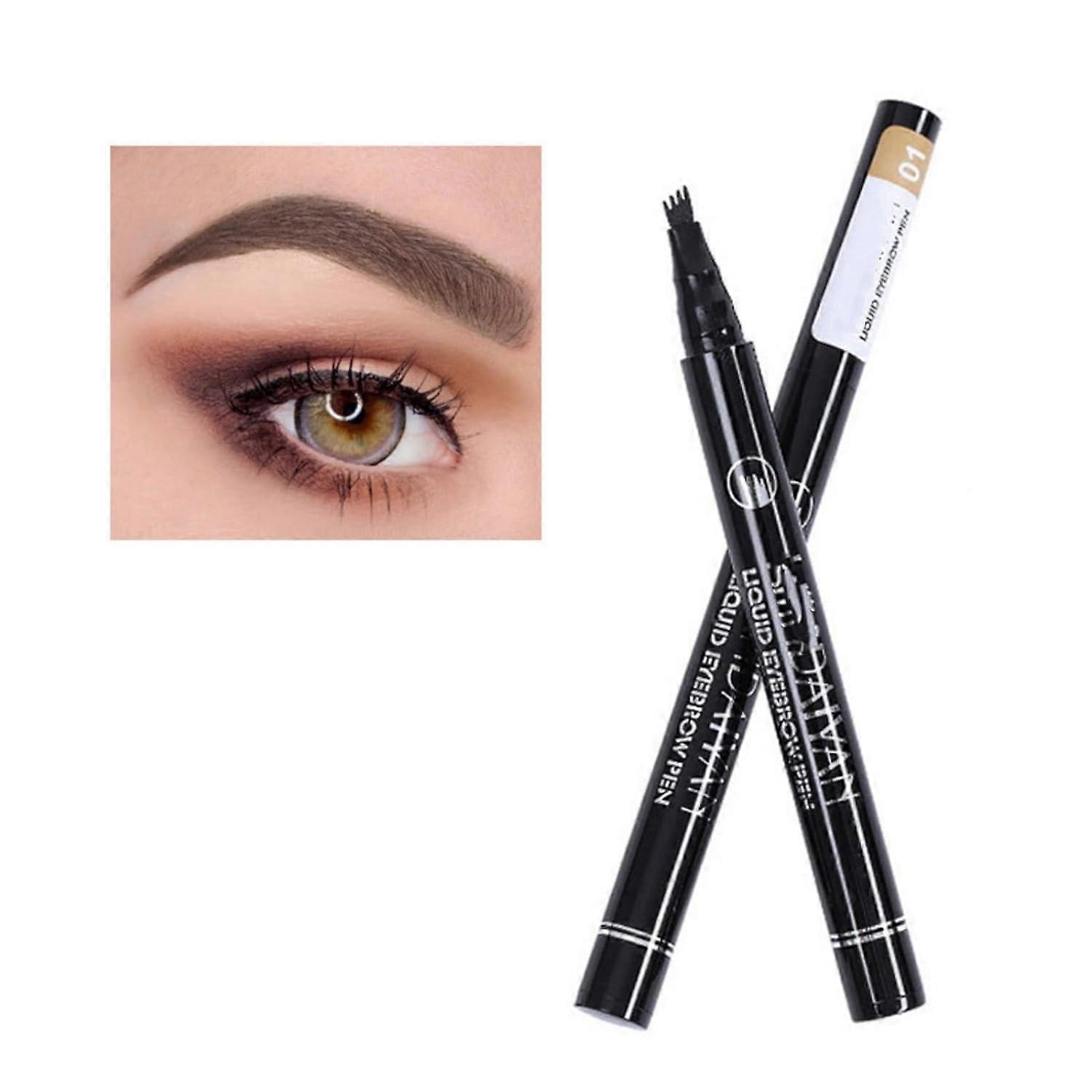 Microblading Eyebrow Pencil 5 Colors Eyebrow Tattoo Pen with a Micro-Fork Tip Applicator Creates Natural Looking Brows Waterproof Long-Lasting Microbl