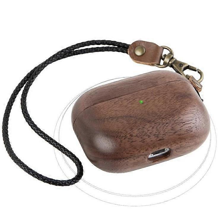 Wooden Protective Cover Case For Airpods Apple Headphone With Keychain String