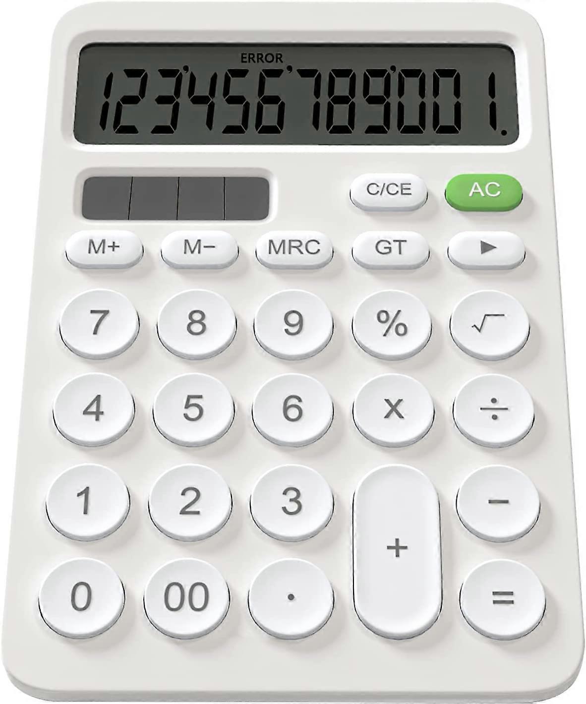12 Digit Desktop Calculator with LCD Display, Sensitive Button, Large Key Dual Solar and Battery Powered Calculator for Teachers, Students and Office.