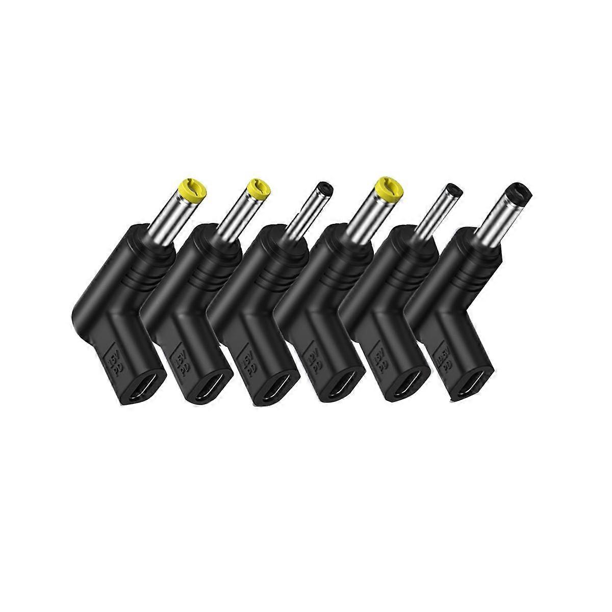 6PCS USB C PD to DC Power Connector 12/15/19.5V Cable for USB Router Type C to DC Jack Plug Chargin