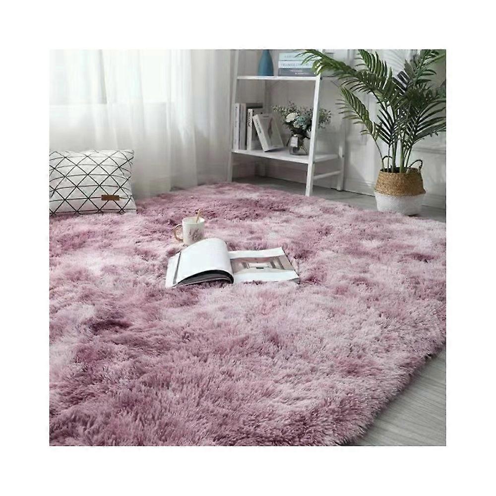 Tie Dye Rugs Soft Living Room Carpet Plush Pile Rugs Fluffy Carpets Anti Slip Bedroom Rug Shaggy Floor Mats Large for Living Room Hallway-Gray purple