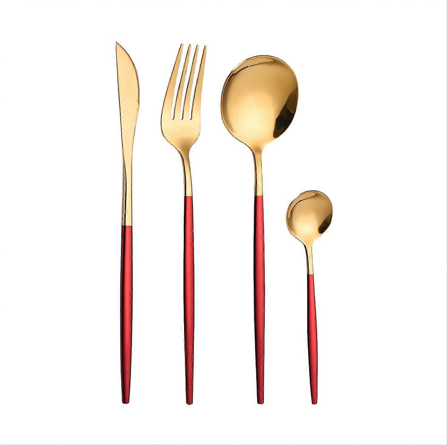 Tableware Stainless Steel Dinner Knife Red, Red 8.66in