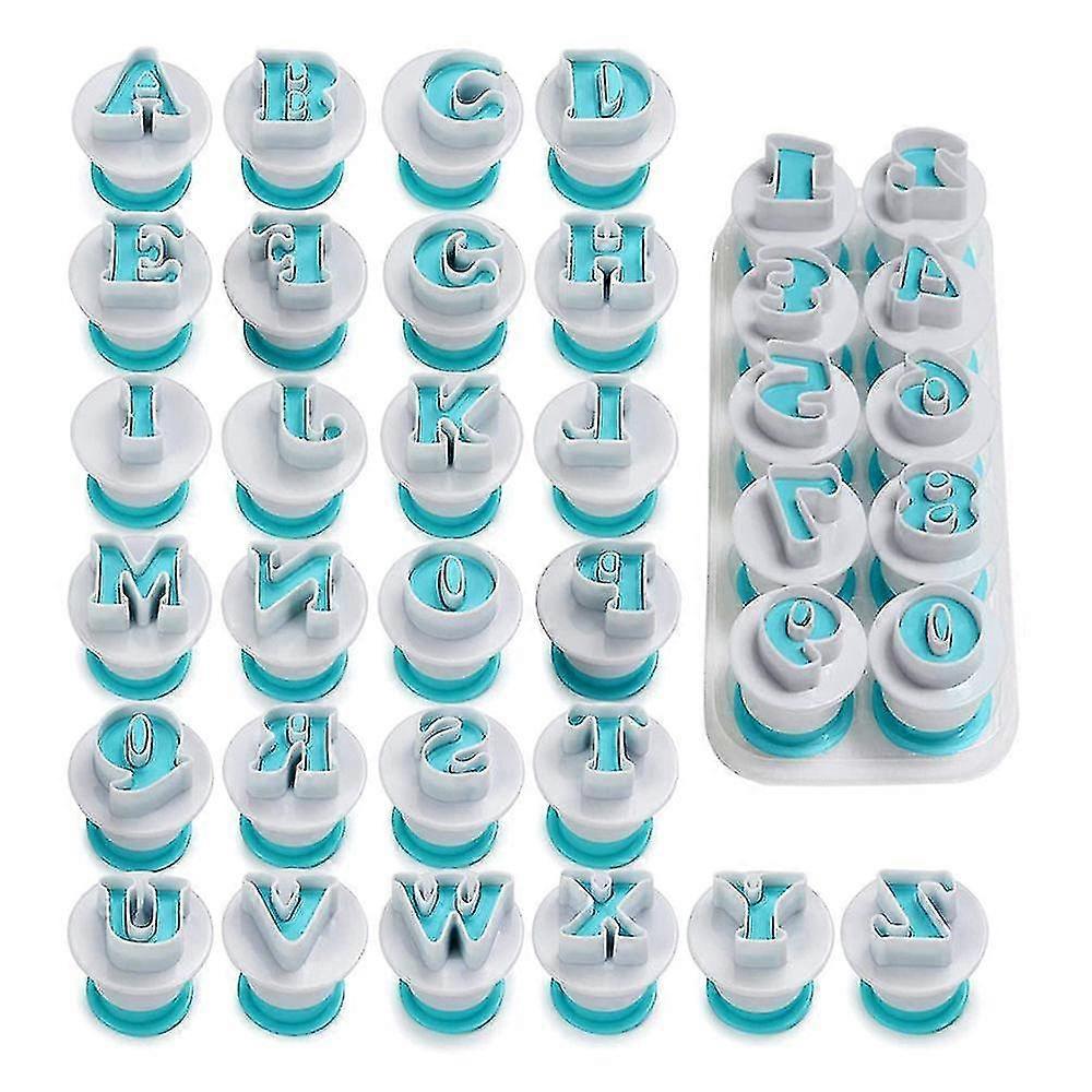 26kpl aakkoset Kirjain ja numerot Fondant Cake Mold, Cookie Stamp