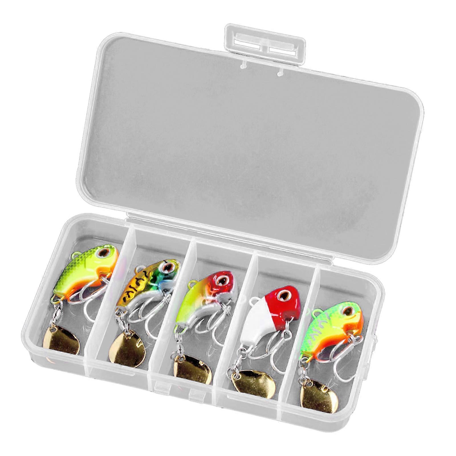 5Pcs Angelblinker Köder Metall Sinking VIB Rotierende Crankbaits für Forellenbarsche