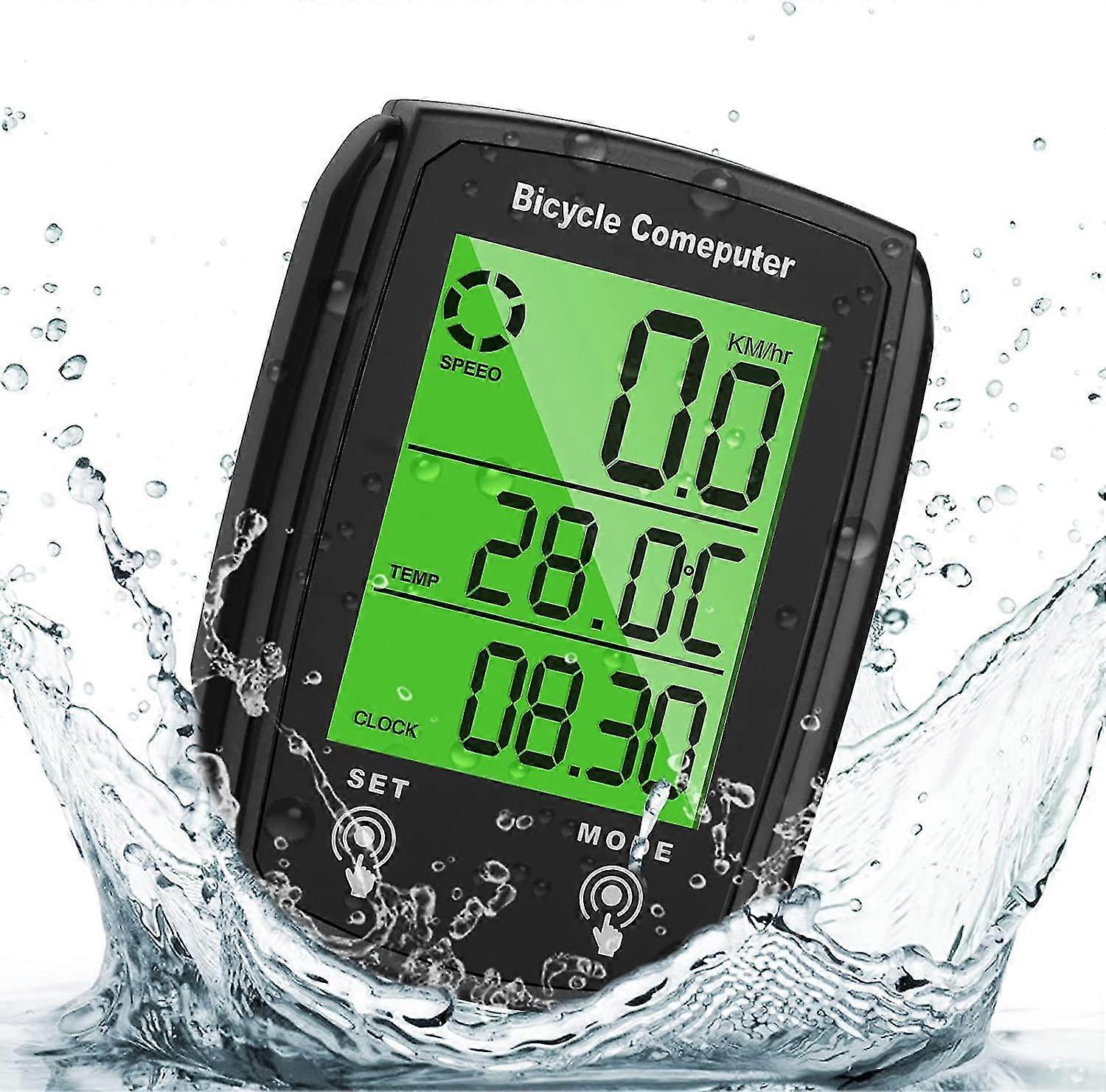 Bike Computer, Waterproof Bike Computer 19 Functions With Hd Backlit Lcd Display