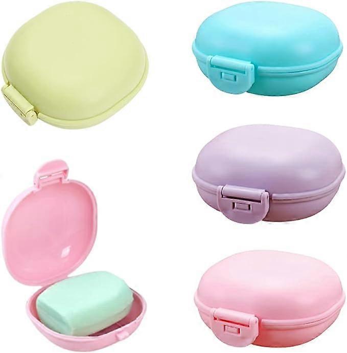 Travel Soap Box 4 Pieces Portable Soap Container Case Soap Case Plastic Travel Soap Box Soap Holder with Sealed Lid Waterproof Soap Case for Bathroom
