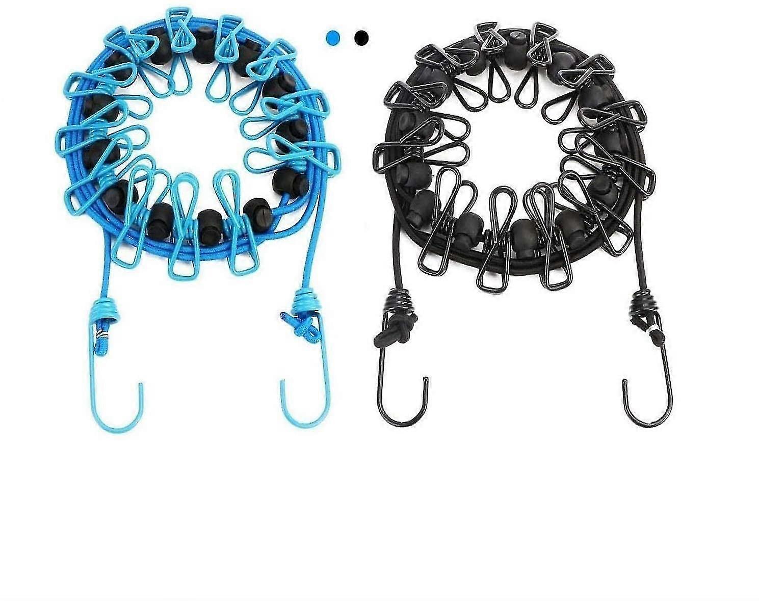 2 Pack Portable Clothes Lines With Clothes Pegs Portable Retractable Clothesline Outdoor Indoor Trav