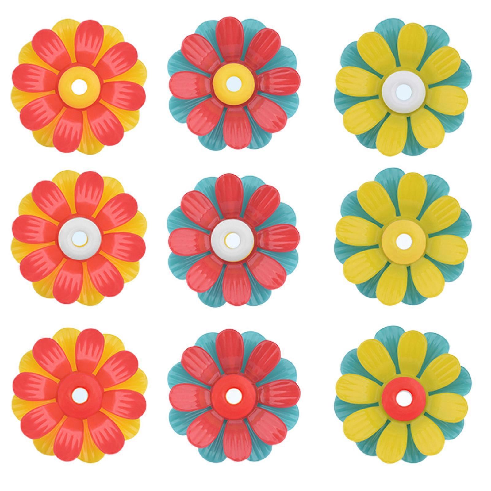 9Pcs Hummingbird Feeder Replacement Flowers Double Layer Design Universal Hanging Hummingbird Feeding Flower Replacement Parts