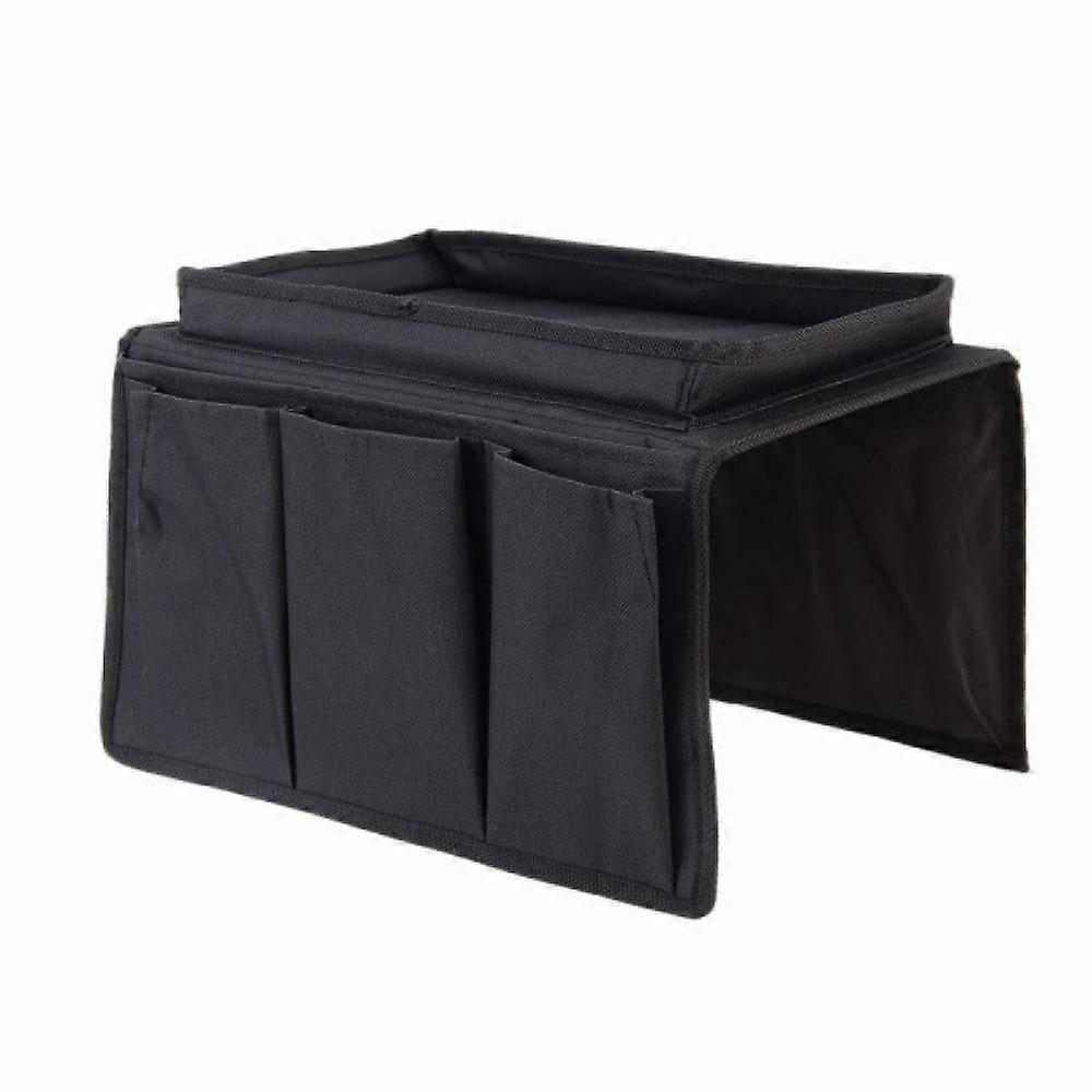 (Black) Sofa Armrest Storage Bag, Sofa Remote Control Stand Sofa Oxford