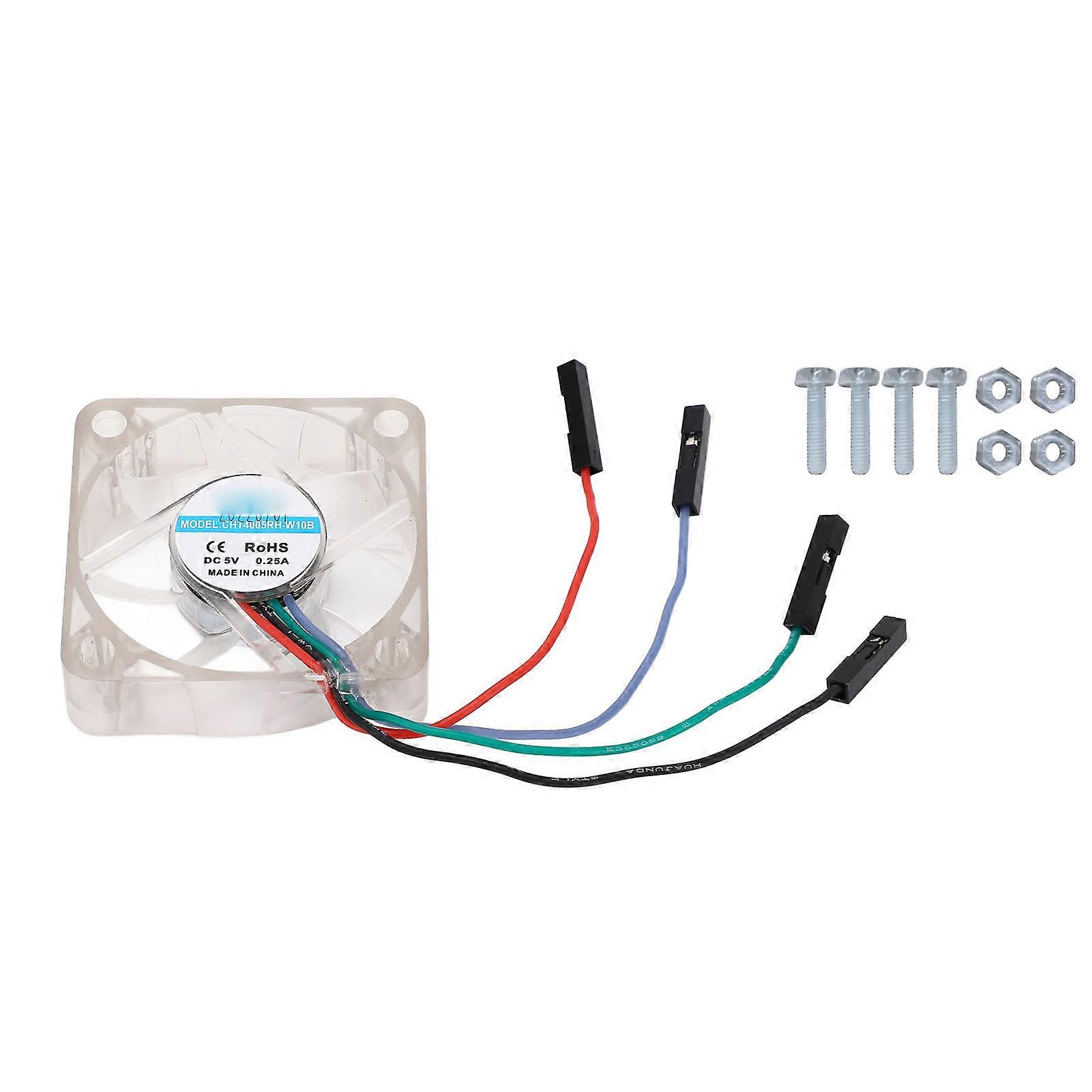 4Pin Computer PC Cooling Fan with 2Pcs 3 Color Adjusting LED PC Radiator CPU Cooling Fan