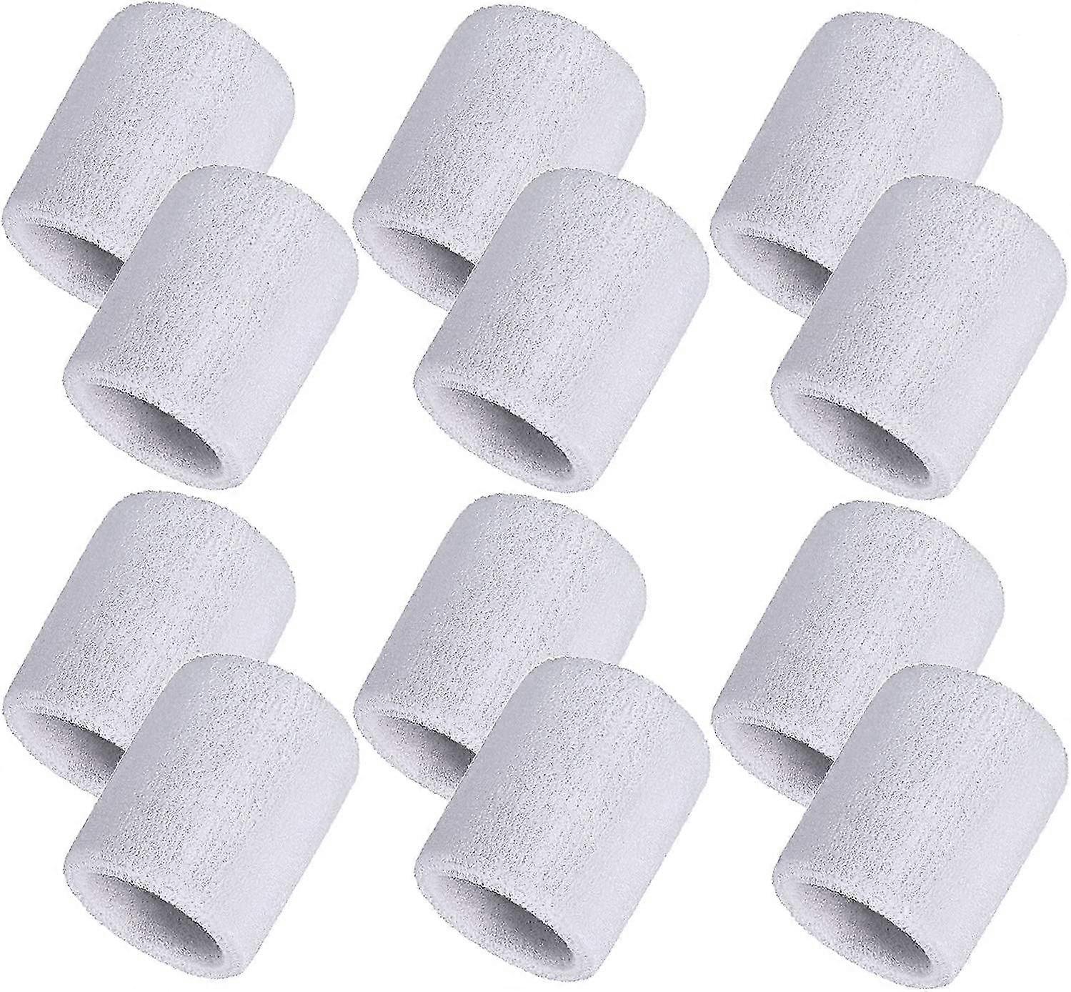 12 חבילות צמיד ספורט רצועות זיעה מכותנה לטניס, כדורסל, ריצה, כושר, אימון