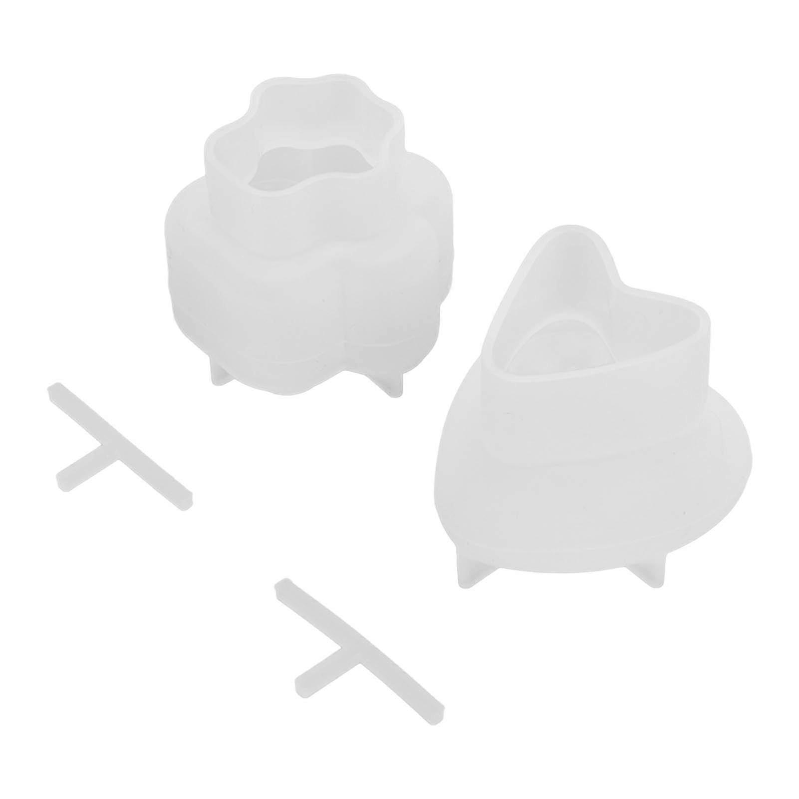 2Pcs Silicone Candle Mold Cat Paw and Heart Shape Easy to Release Silicone Drawer Handle Mold for DIY Candle Soap