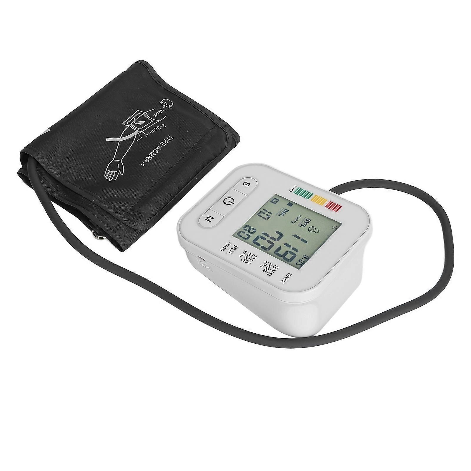 Upper Arm Blood Pressure Monitor Large LCD Display Highly Accurate Pulse Rate Monitor with Arm Cuff Without Broadcast