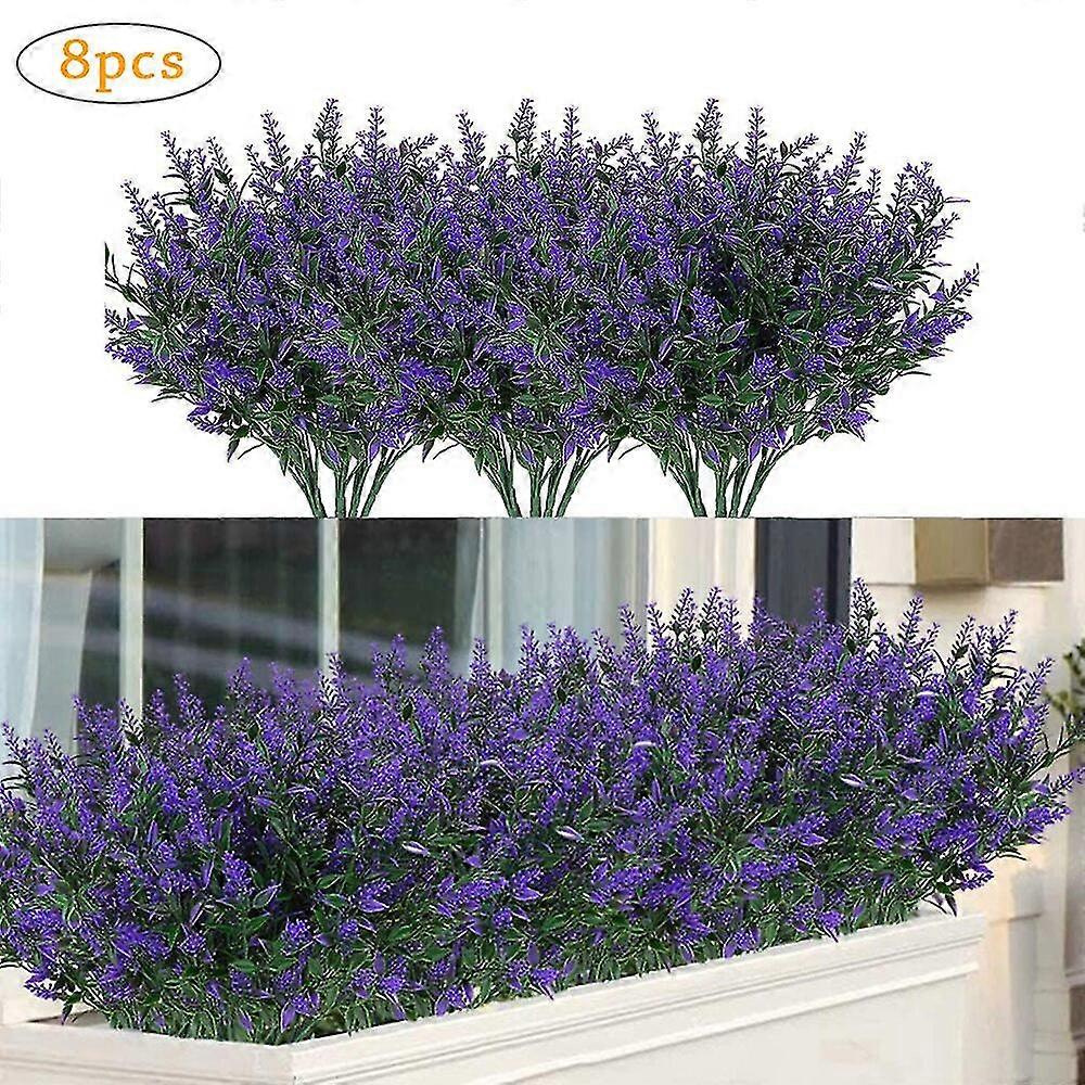 8 Pezzi Di Lavanda Artificiale Composizione Fiori Artificiali Giardino Ufficio Matrimonio Casa Decorazione Esterna Bianca 88180338