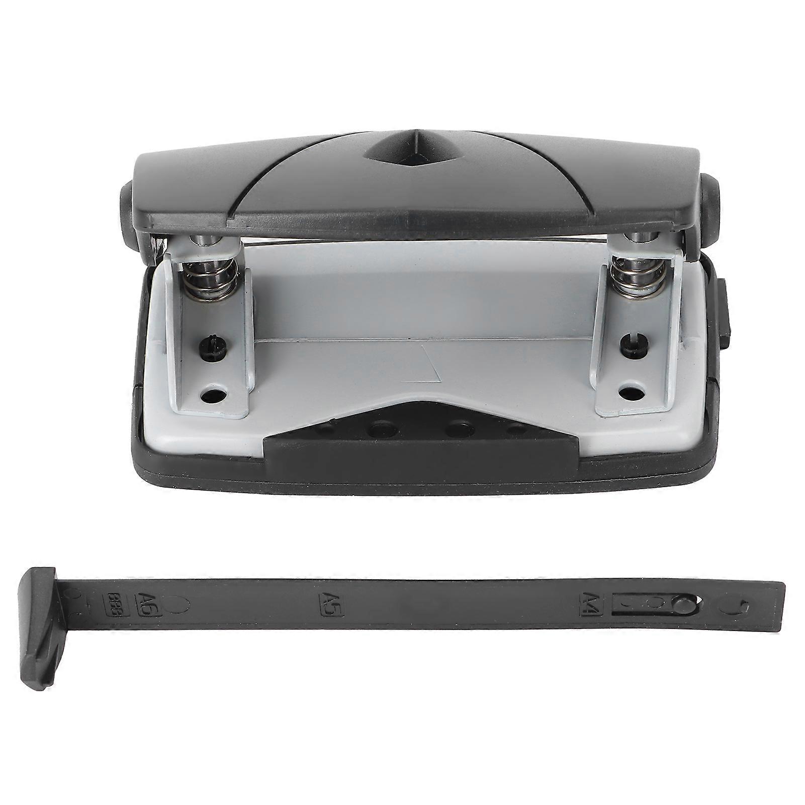 Hole Punch Small Plastic Adjustable Positioning Punching Machine for Stationery BindingBlack