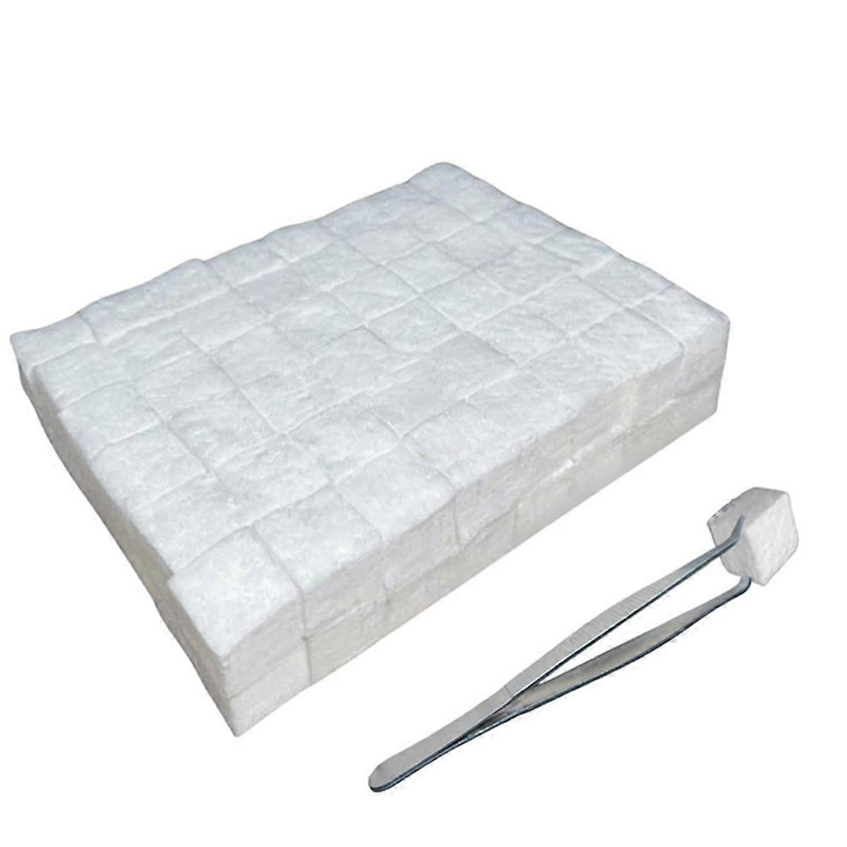 96 Pcs Small Ceramic Wool Wick for Tabletop Fire Pit, Suitable for Ethanol Fireplace Fuel,Carbon Fe