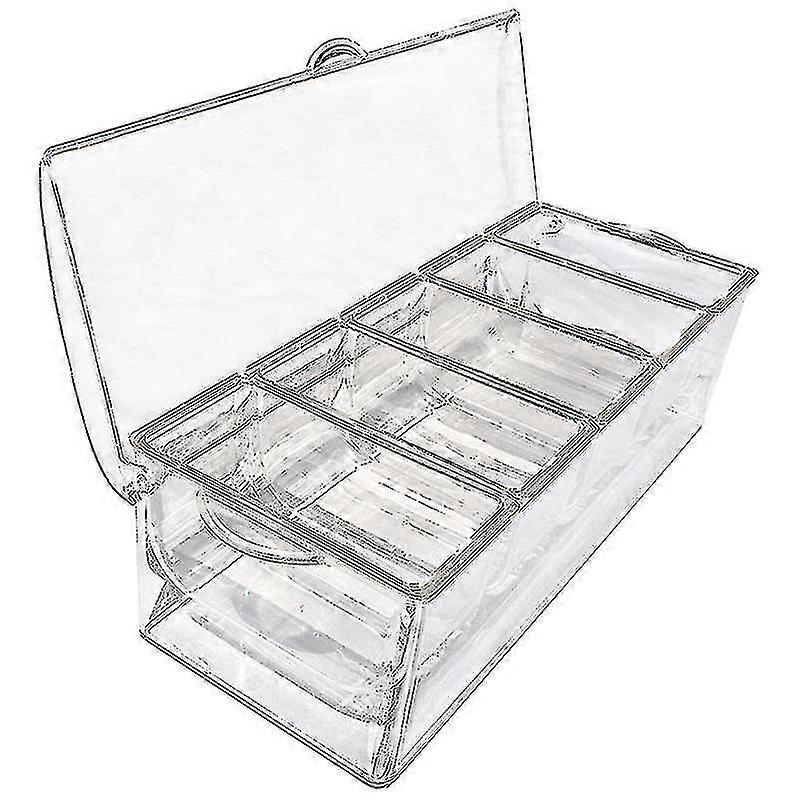 5 Compartment Condiment Server Rack with Removable Trays for Service Tray Container