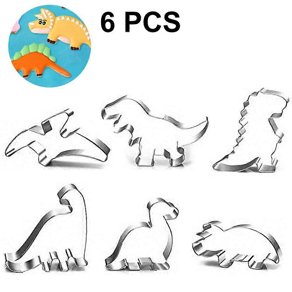 6Pcs Dinosaur Cookie Cutter, Fondant Cookie Cutter For Kids Baking Cookies