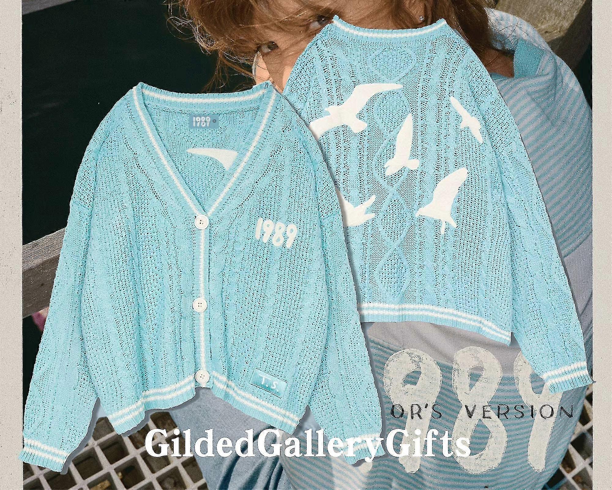 1989 نسخة كارديجان ، السماء الزرقاء 1989 تايلور كارديجان مع التصحيح ، نمط النورس اليدوية 1989 كارديجان ، هدية للجماهير