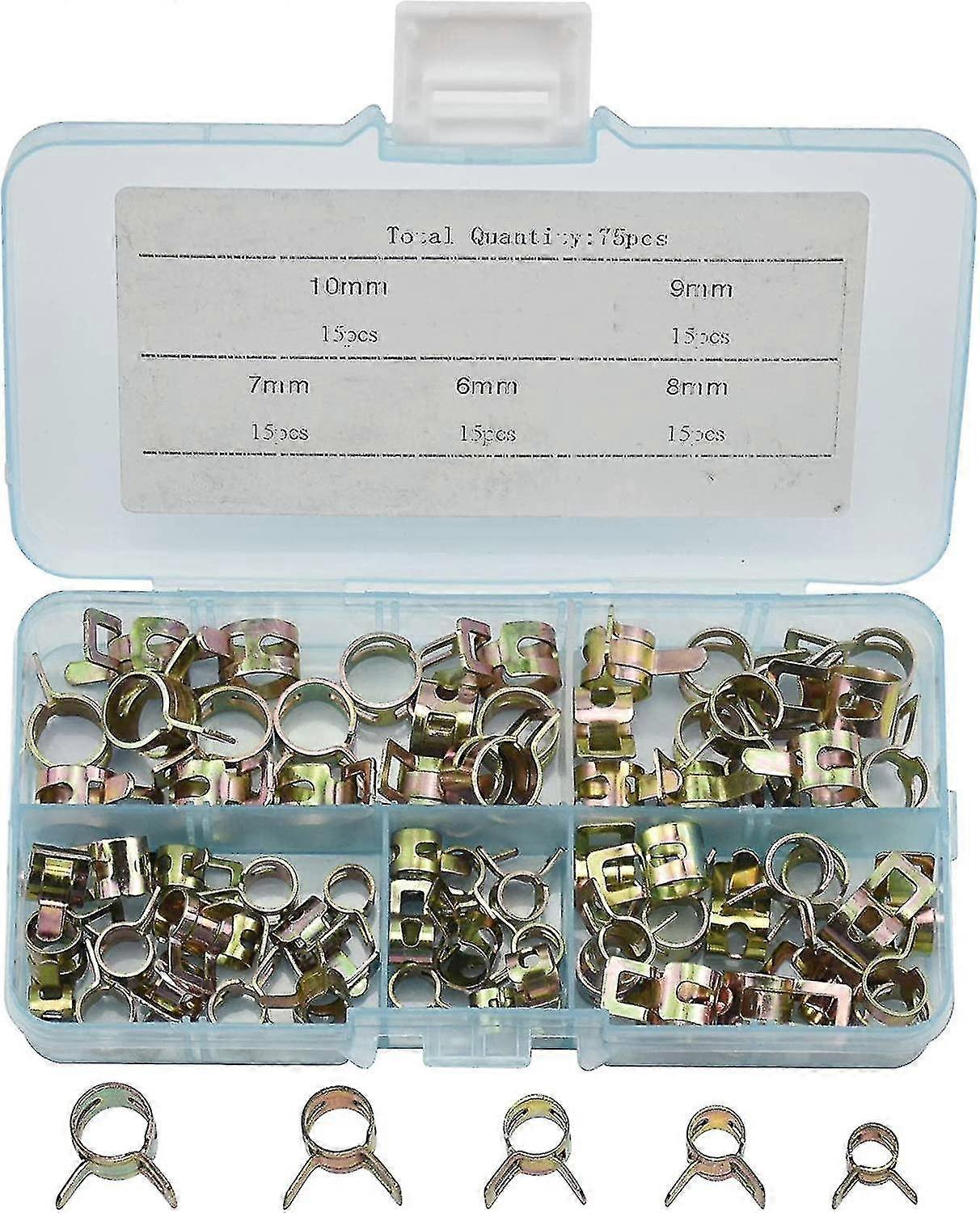 75 قطع الربيع كليب خرطوم المشبك البنزين خرطوم المشابك الربيع كليب المشابك خرطوم المشبك 6 مم ، 7 مم ، 8 مم ، 9 مم ، 10 مم