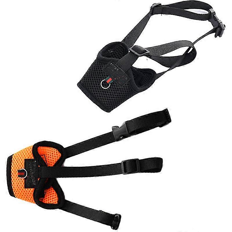 Muzzle, for barking and non-biting, adjustable muzzle, breathable, drinkable muzzleBlack+Orange
