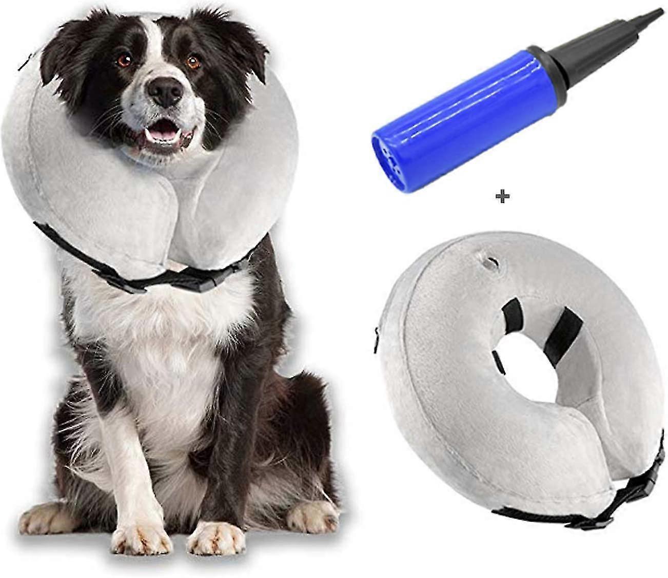 Inflatable Collar Recovery For Dogs Cats Pets, Adjustable Soft Cone To Avoid Touching Woun