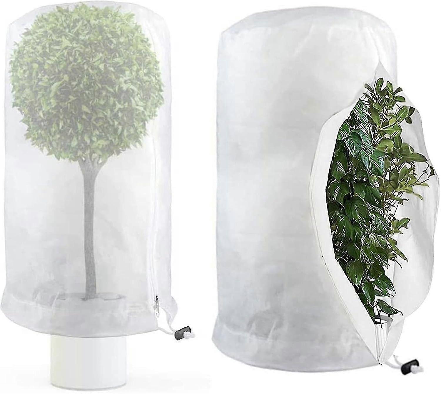 植物のための2つの冬の保護、霜からの保護、植物のための冬の保護、鉢植えの大きな袋のセット、60 x 80 cm