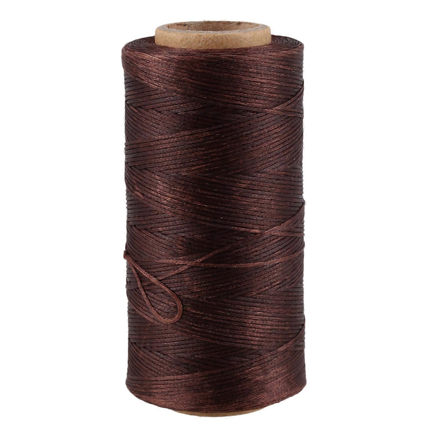 260M 150D 1MM Leather Sewing Waxed Wax Thread Hand needle Cord Craft DIY :Light Brown
