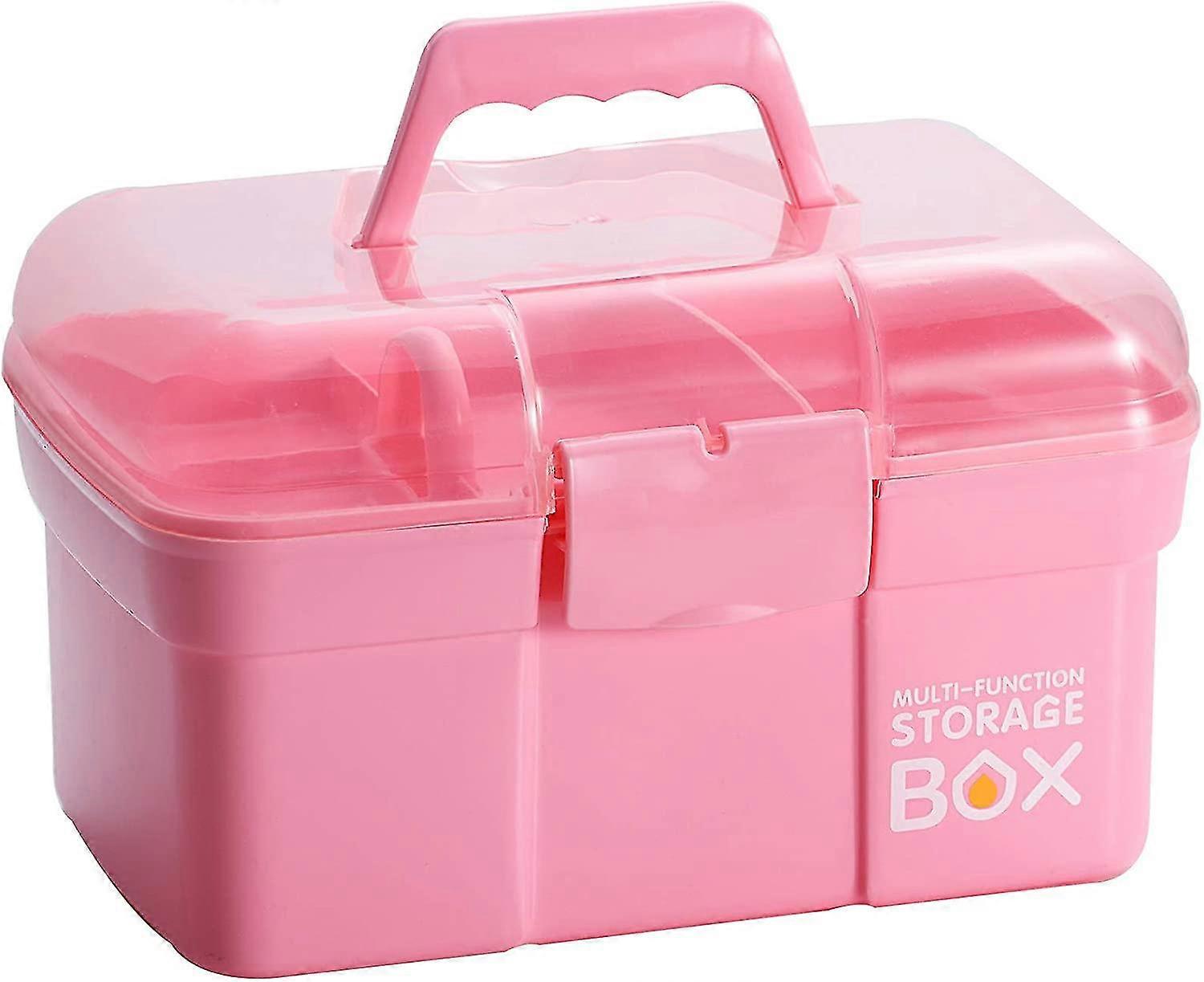 11'' plastic storage box with removable tray, multi-purpose organizer A