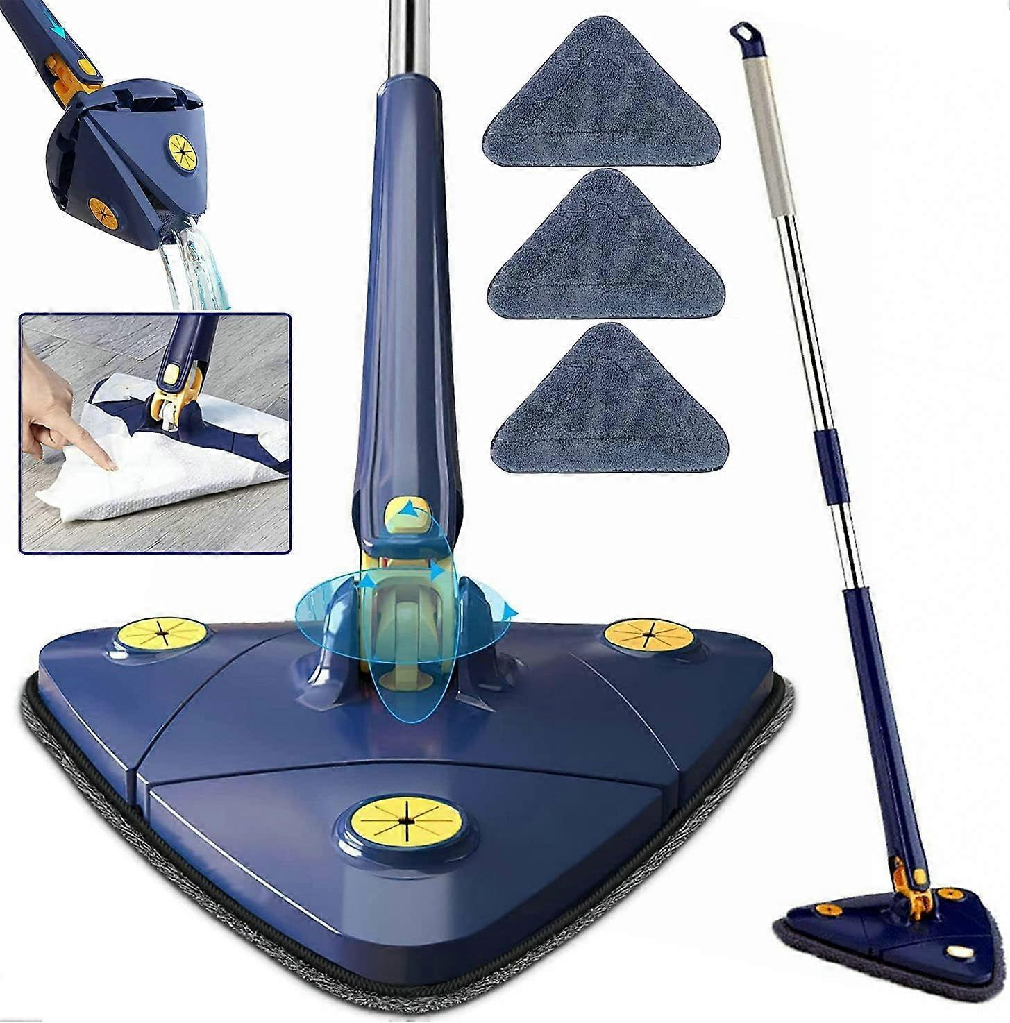 Multifunctional 360 Degree Rotatable Adjustable Triangle Cleaning Mop Free Hand,50% Offer