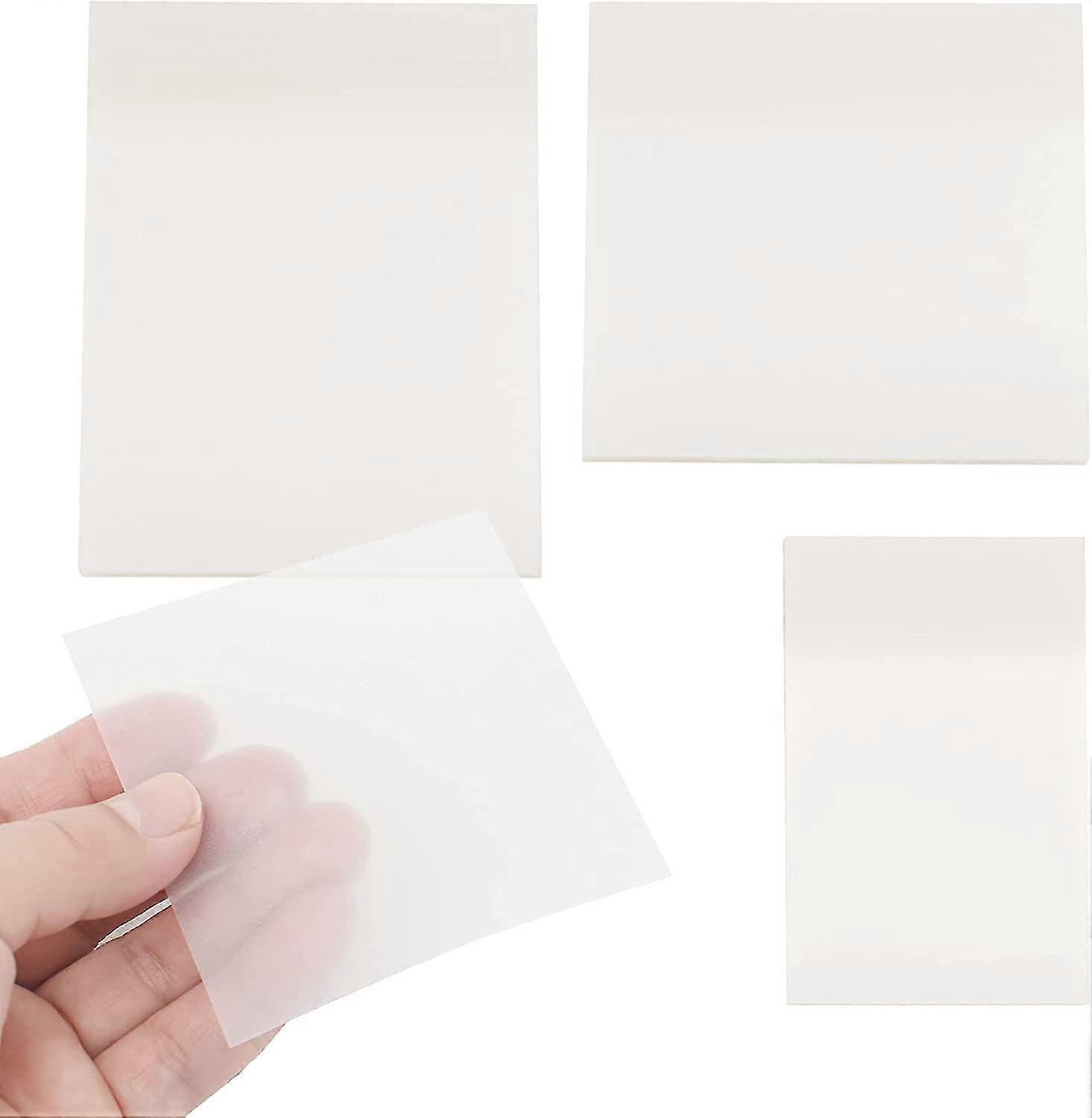 Transparent Sticky Notes Set Of 3 Sizes Clear Post Self-stick Notes 150pcs Translucent Notes Pads Writable Memo Waterproof