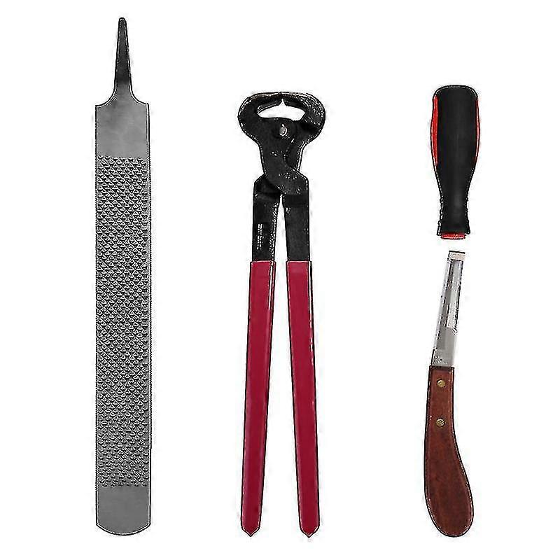 4 adet At Farrier Toynak Nipper Trim Ayakkabı Dosya Törpü Kolu Toynak Kesici Aracı At Bakım Aksesuarı