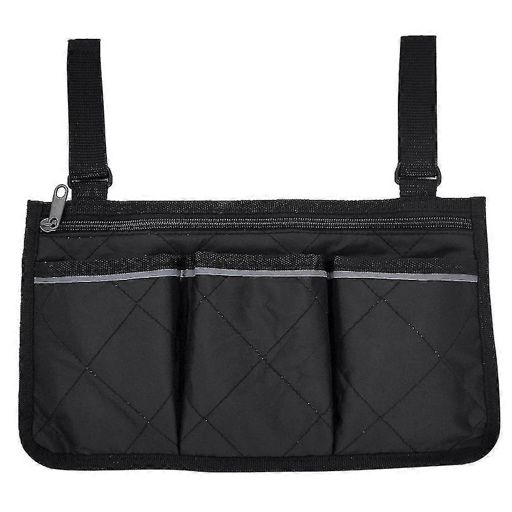 Wheelchair Side Bag Armrest Pouch Organizer Multi-pockets Storage Bag With