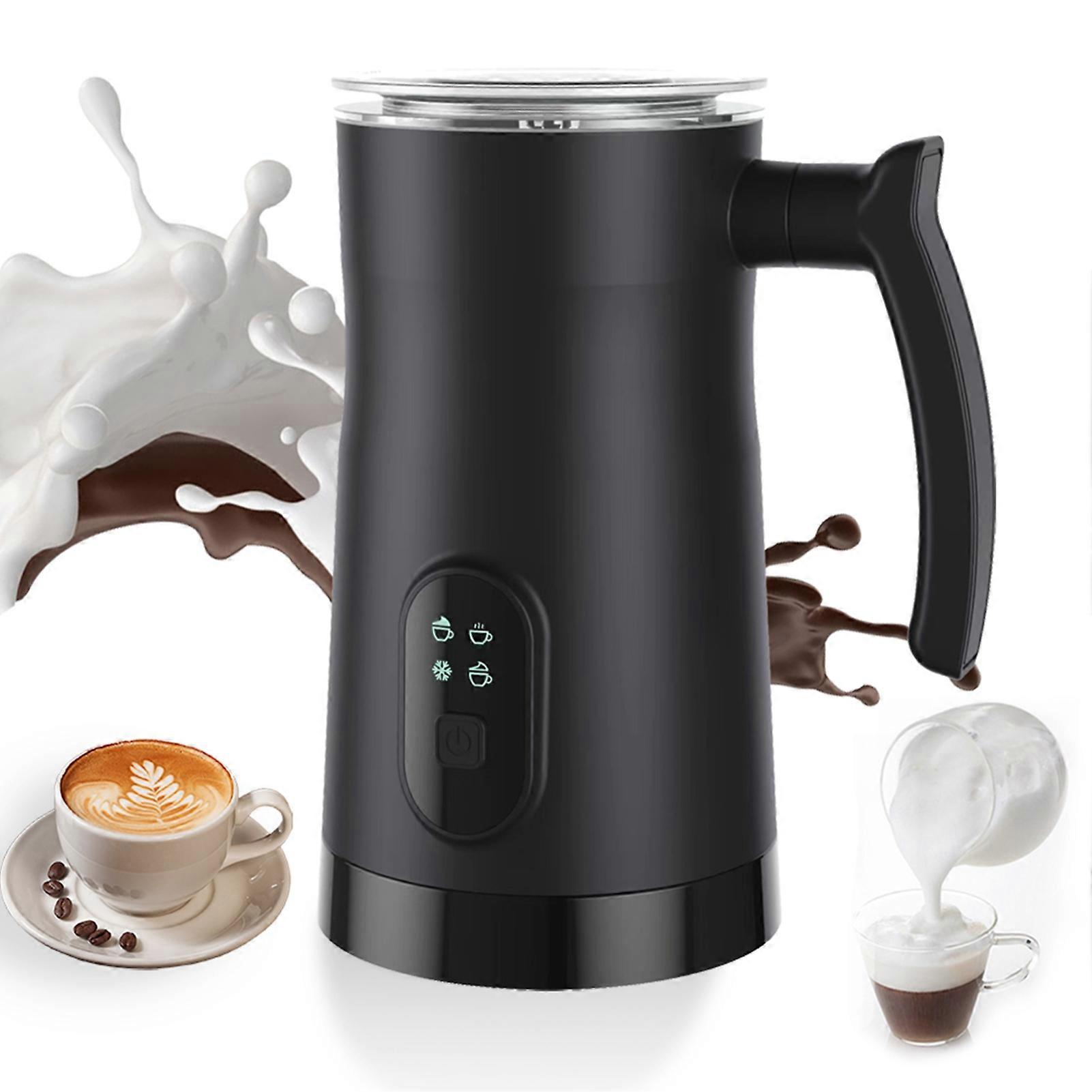 Mousseur à lait électrique en acier inoxydable 4 en 1 Machine à mousse chaude / froide Fonctionnement silencieux 400W Intérieur antiadhésif 11,84 oz / 350 ml Mousseur à lait automatique et Ste