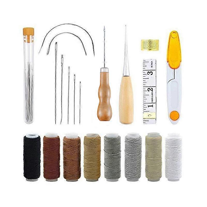 29 Pcs Upholstery Repair Kit, Leather Craft Tools Set Include Wax Thread&tape