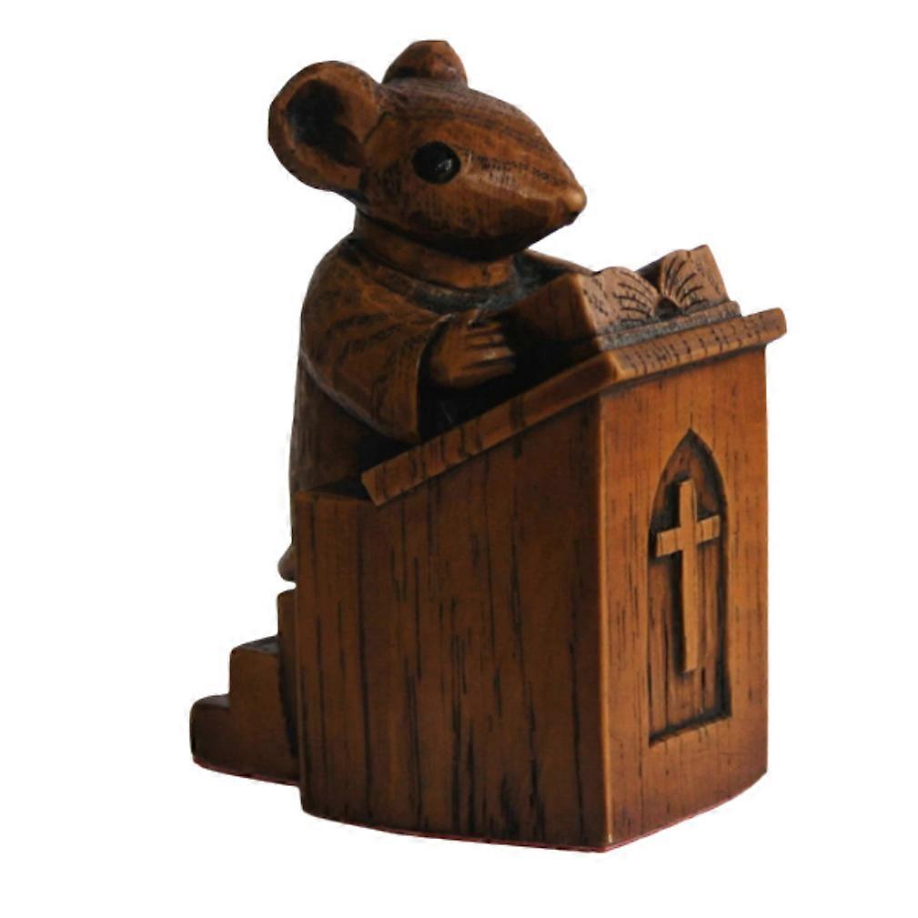 Church Mouse Figurine Sculpture Statue for Home Desktop Decoration Handicraft Bookshelf Ornaments