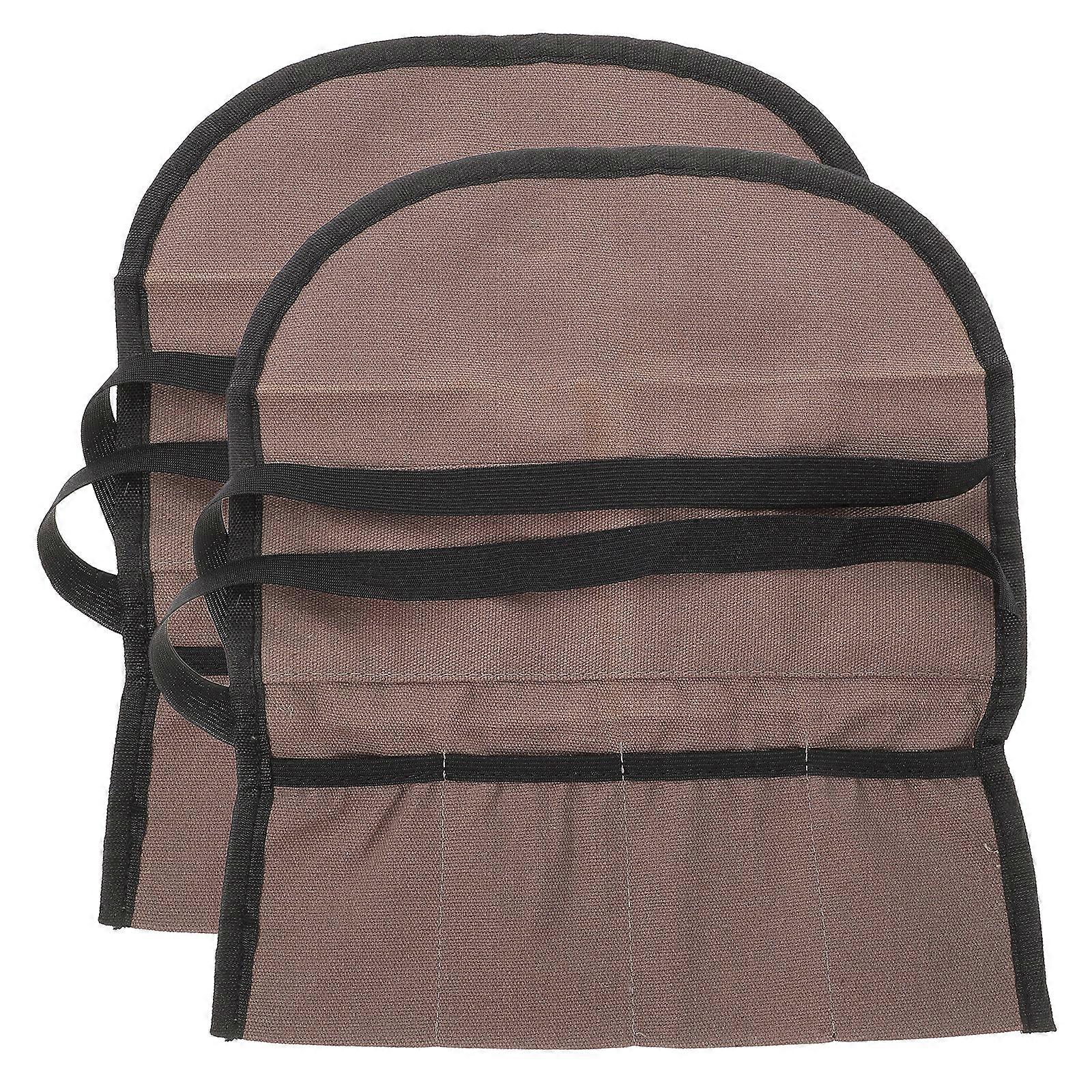 2pcs Tool Roll Canvas Pouch Organizer Multi-purpose Storage Bag Roll Up Bag