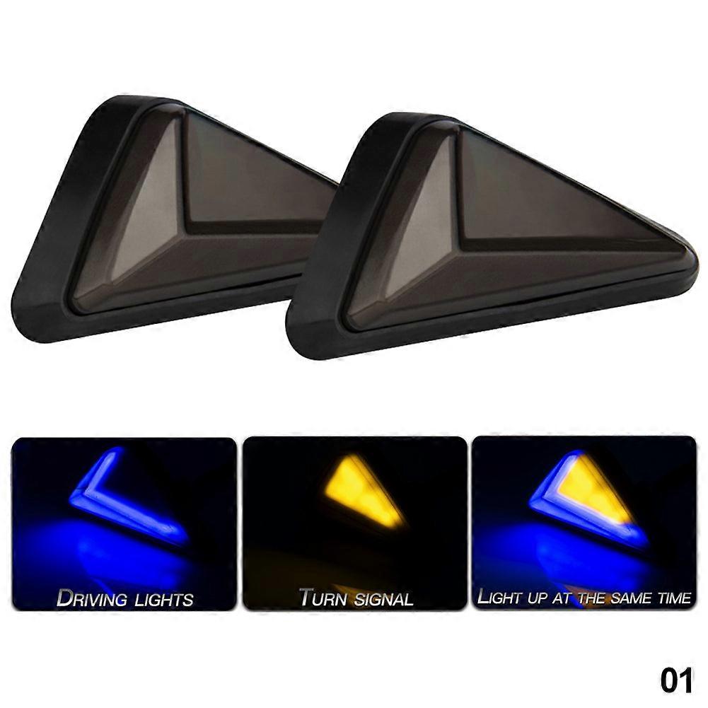 2Pcs Motorcycle Flush Mount Triangle Turn Signal Light LED L-shape Indicator Lamp DRL Blinker Waterproof Led Flashing Lights