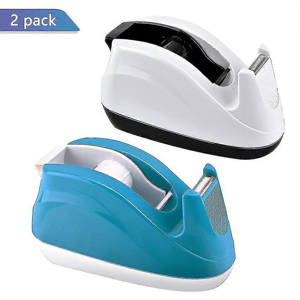 Desktop Tape Dispenser Adhesive Roll Holder Weighted Nonskid Base, 2 Pack(b