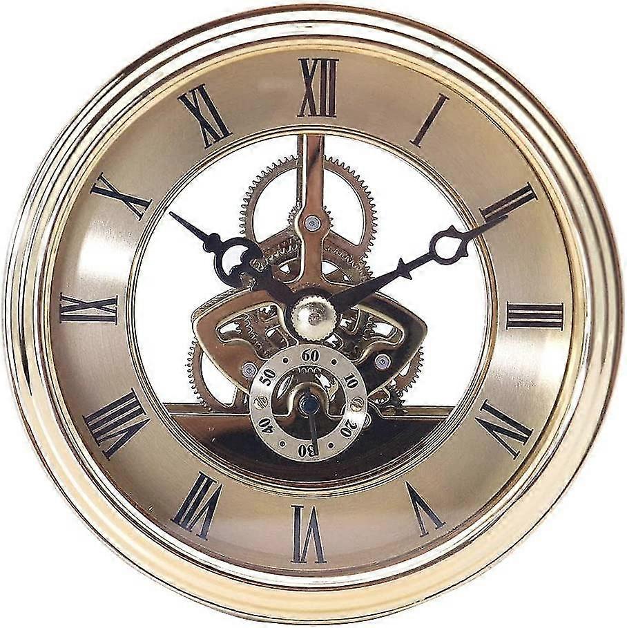 Retro Skeleton Clock Insert Movement Byt ut del 91mm analog urtavla, A