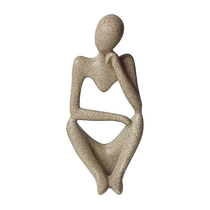 The Resin Thinker Statue Modern Abstract Sculpture for Home Office Desk Bookshelf Decor(large, left)