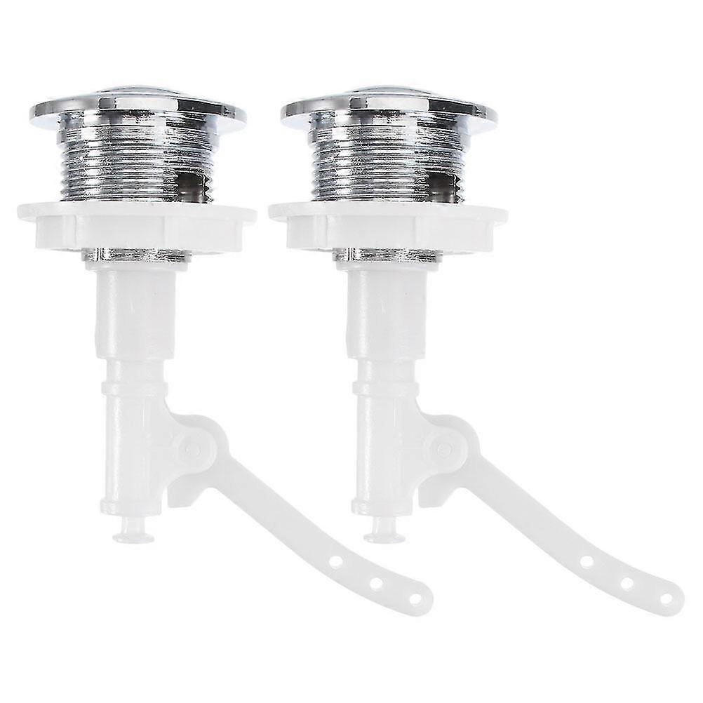 2Pcs toalett vanntank trykknapper Solid trykknapp stang lukker avføring tank bryter